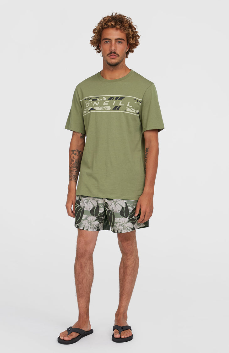 Short de bain Cali Block15'' | Green Dusty Flower