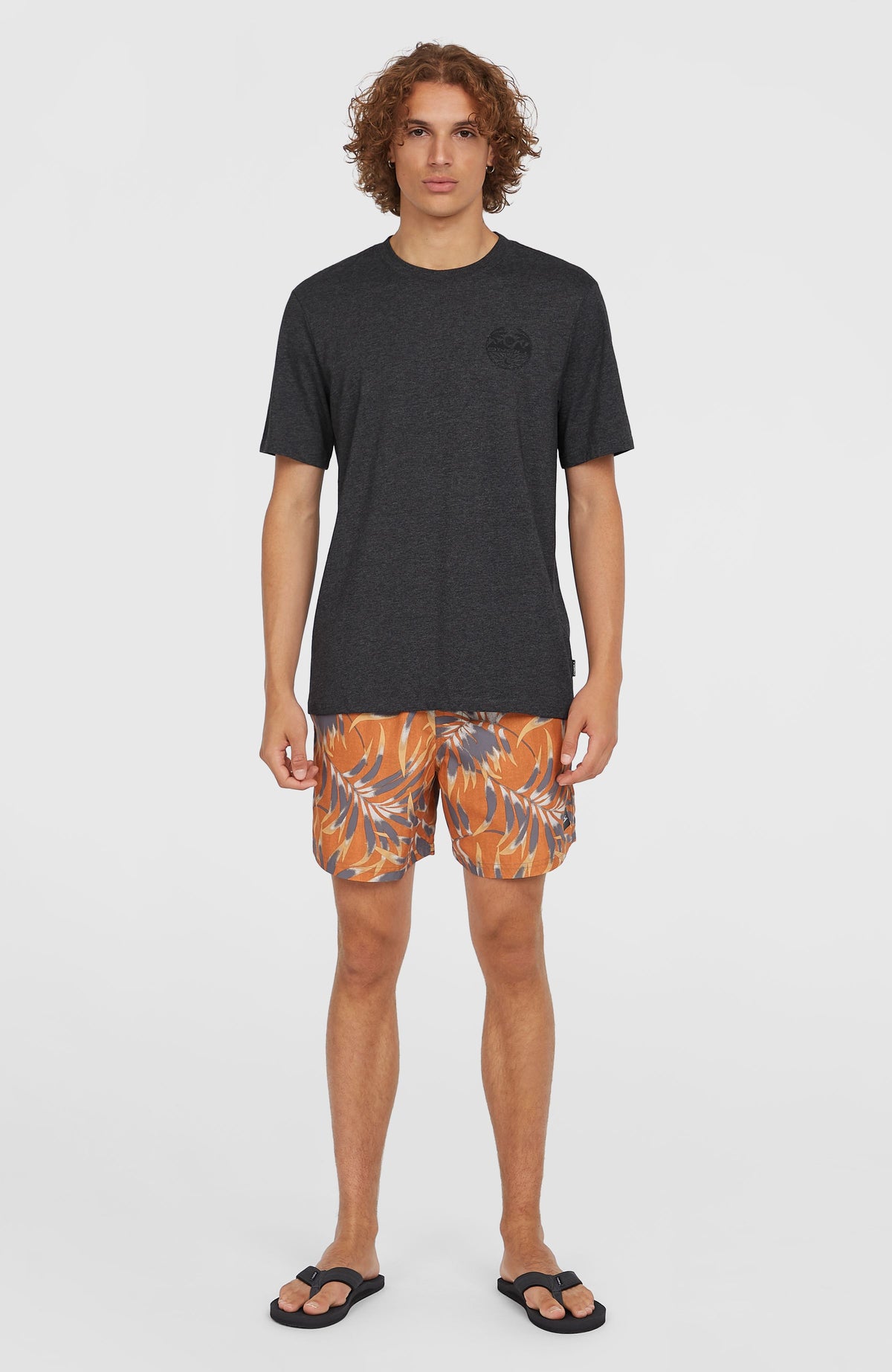 Short de bain Cali Floral 16'' | Orange Dipped Leaves