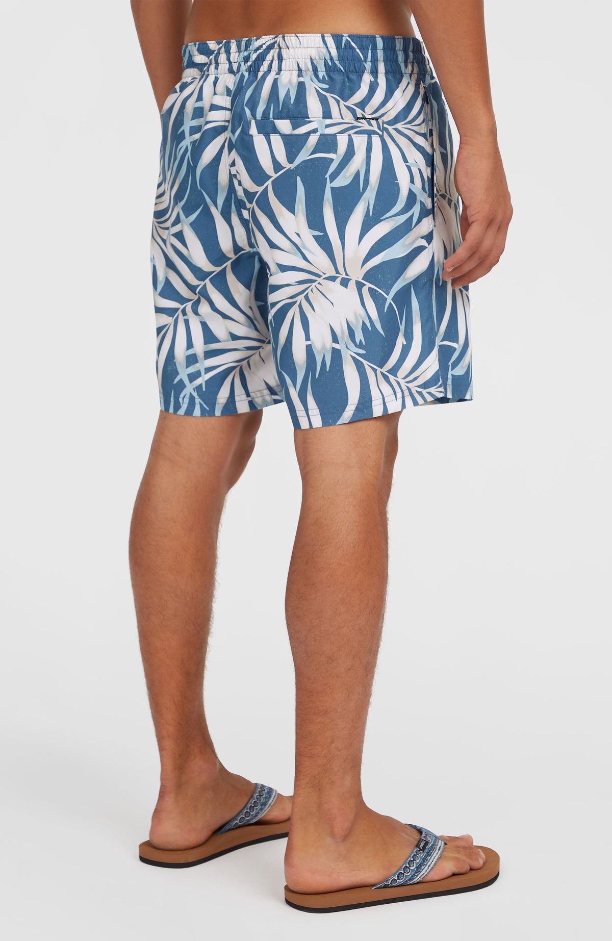 Short de bain Cali Floral 16'' | Blue Dipped Leaves