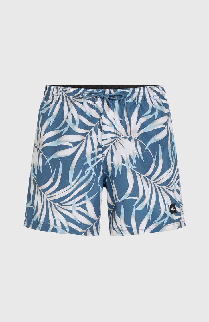 Short de bain Cali Floral 16'' | Blue Dipped Leaves