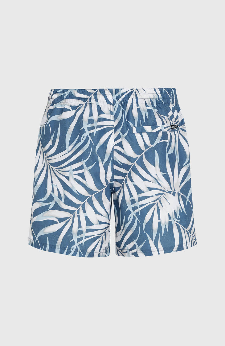 Short de bain Cali Floral 16'' | Blue Dipped Leaves