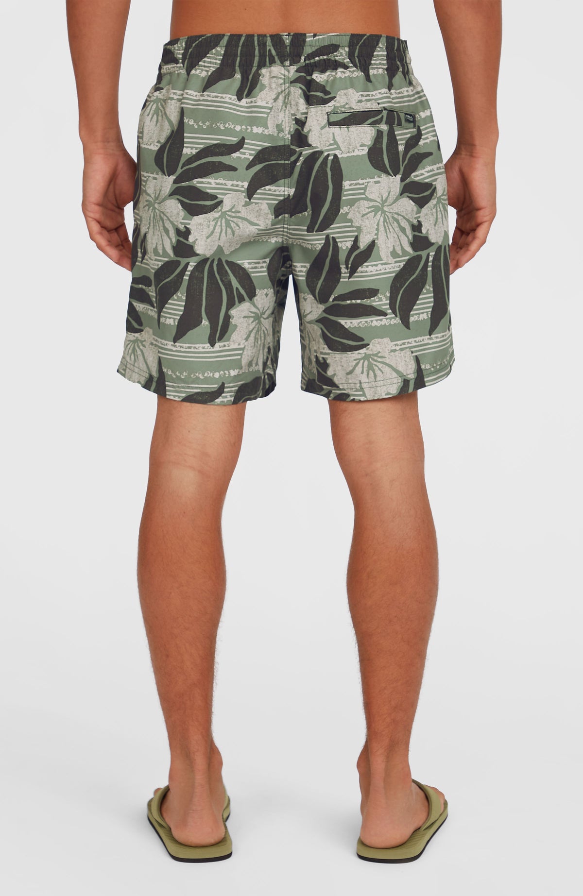 Short de bain Cali Floral 16'' | Green Dusty Flower