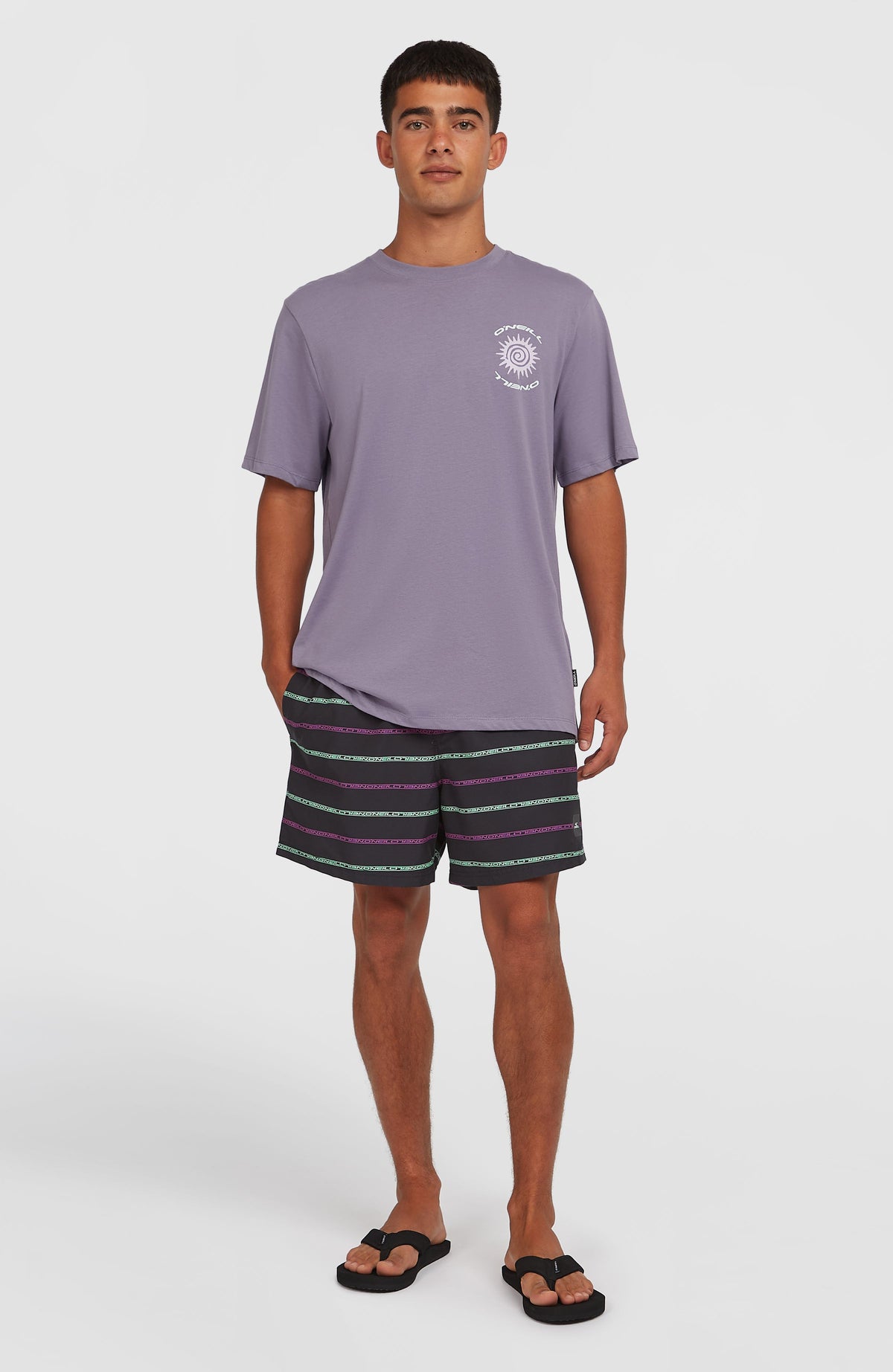 Short de bain Cali First 15'' | Black/Purple O'Neill Stripe