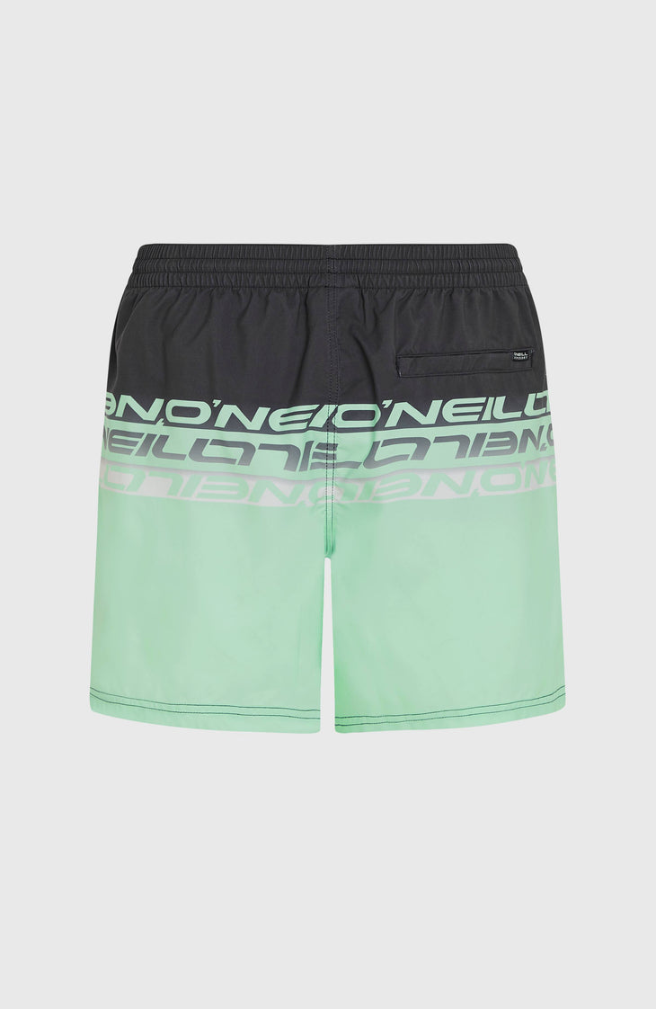 Short de bain Cali Stripe 16 | Green/Black Upside Down Clean