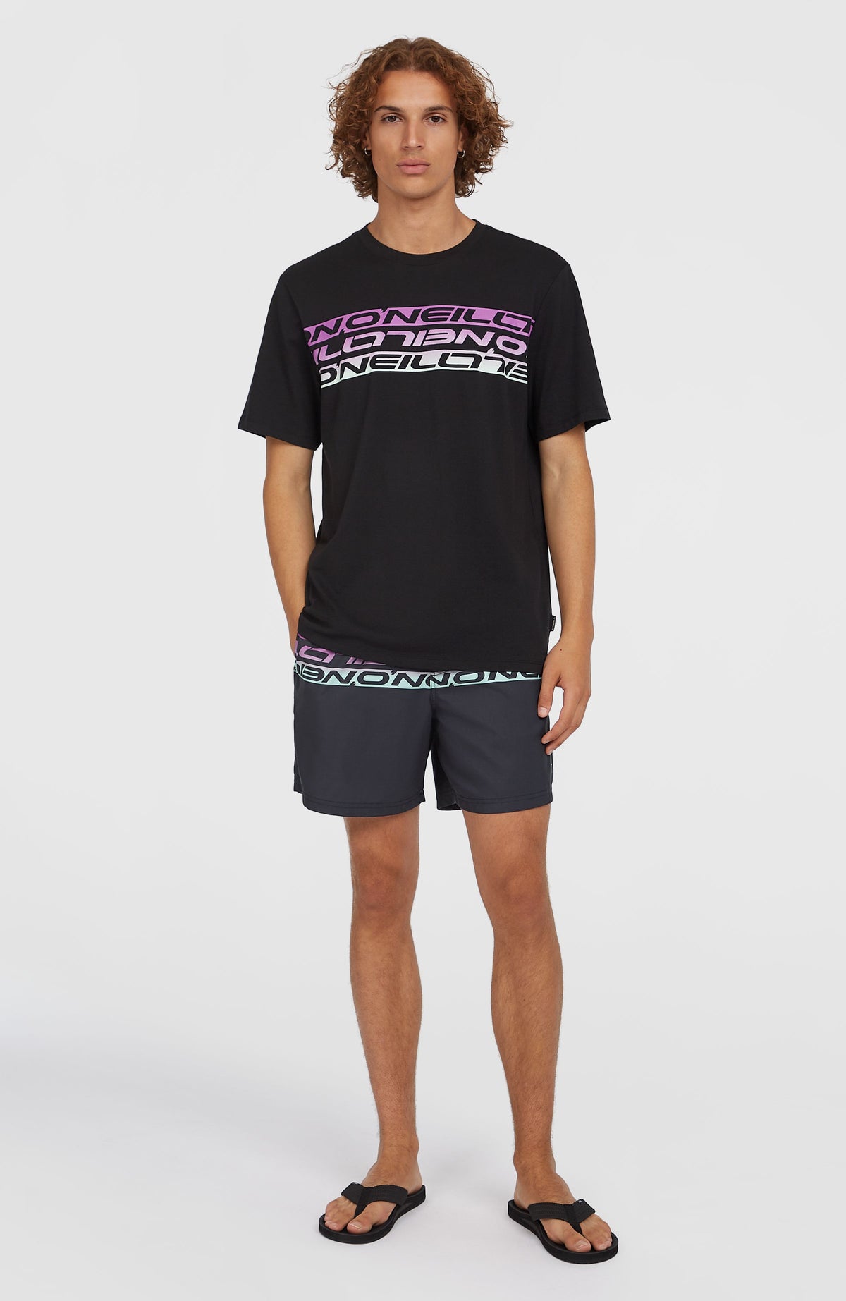 Short de bain Cali Stripe 16 | Black/Purple Upside Down Clean