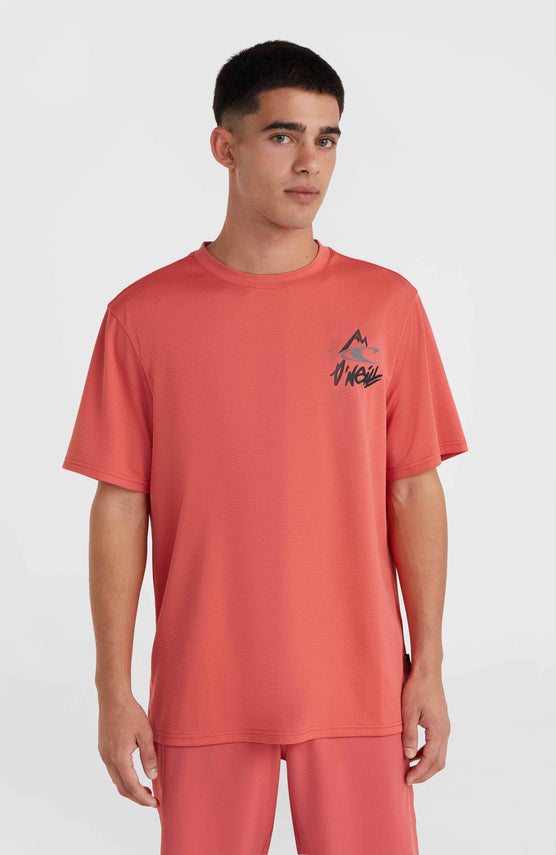 T-shirt O'Neill Hybrid Logo Polygiene | Red Orcher