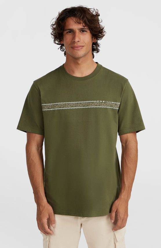 T-shirt Ikat Stripe | Forest Night