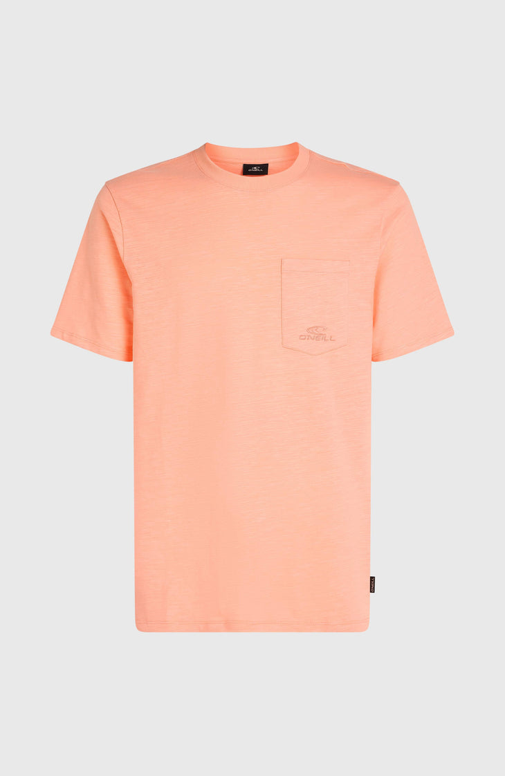 T-shirt Slub Chest Pocket | Coral Pop