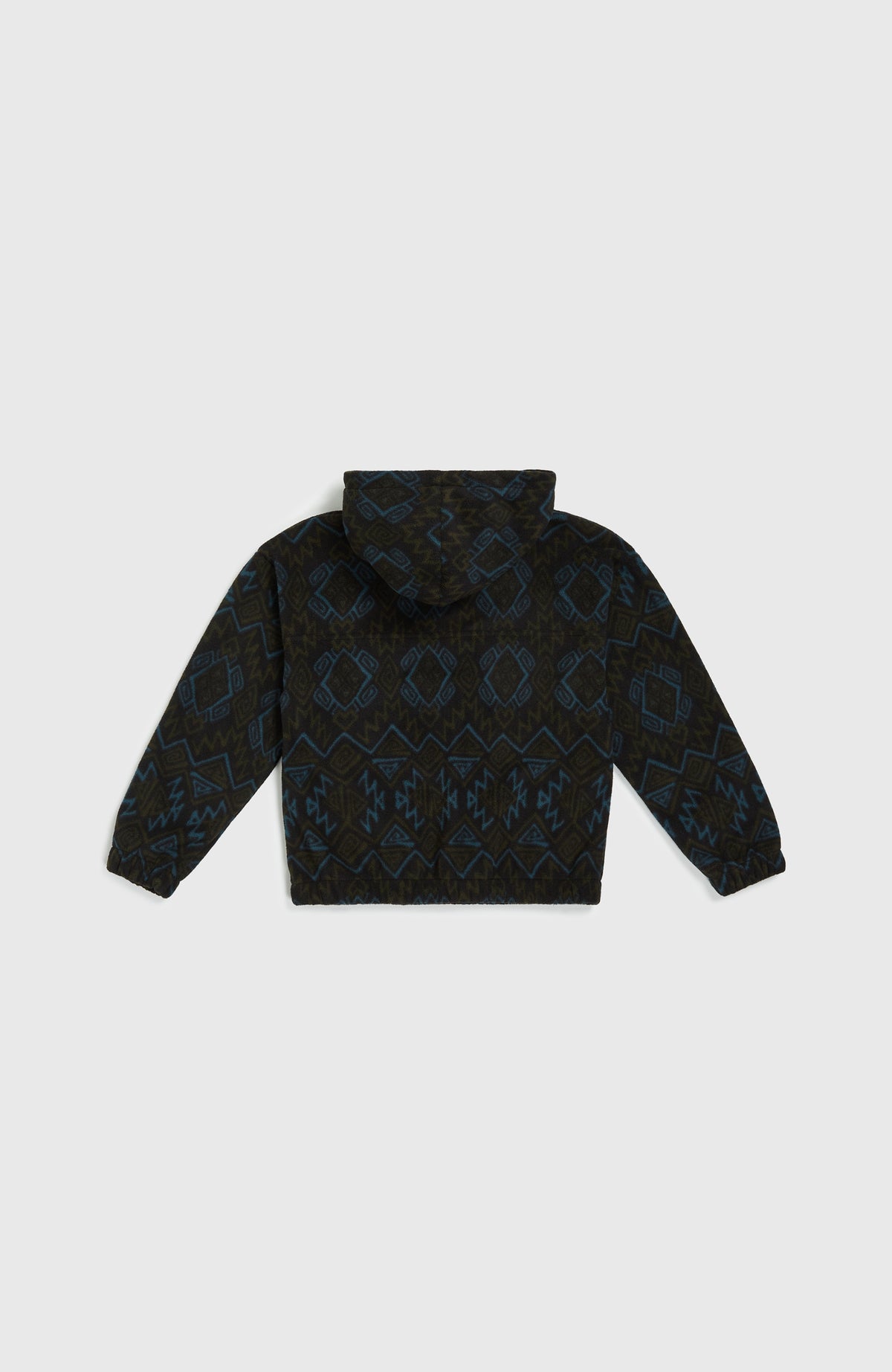 Sweat à capuche et col demi-zip Superfleece | Black Retro Ikat