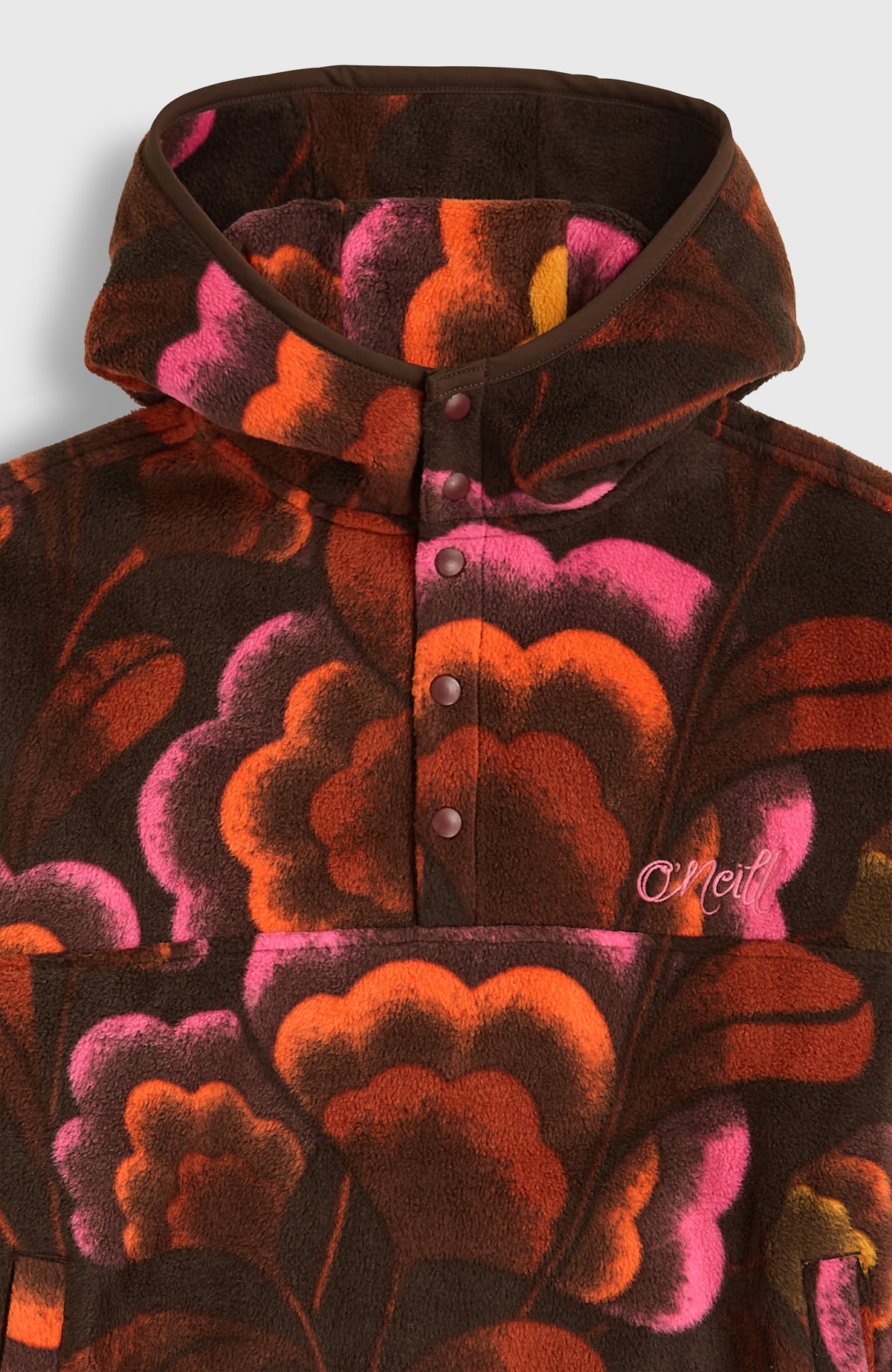 Sweat à capuche et col demi-zip Superfleece | Brown Originals Flower