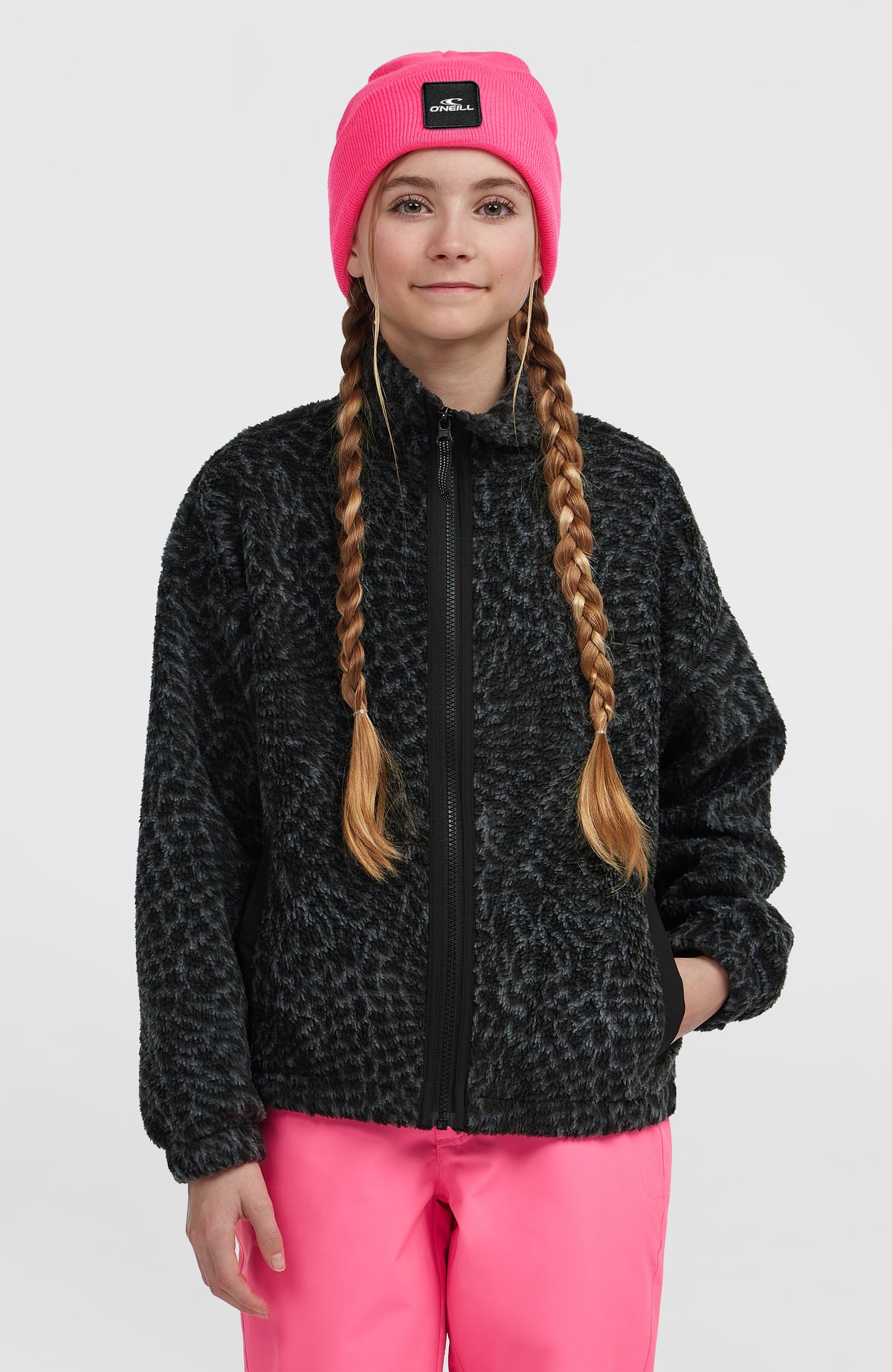 Polaire à poils longs et zip intégral | Black Animalica