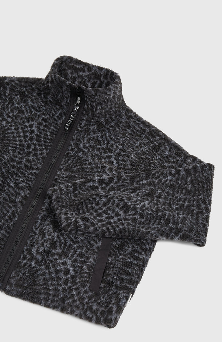 Polaire à poils longs et zip intégral | Black Animalica