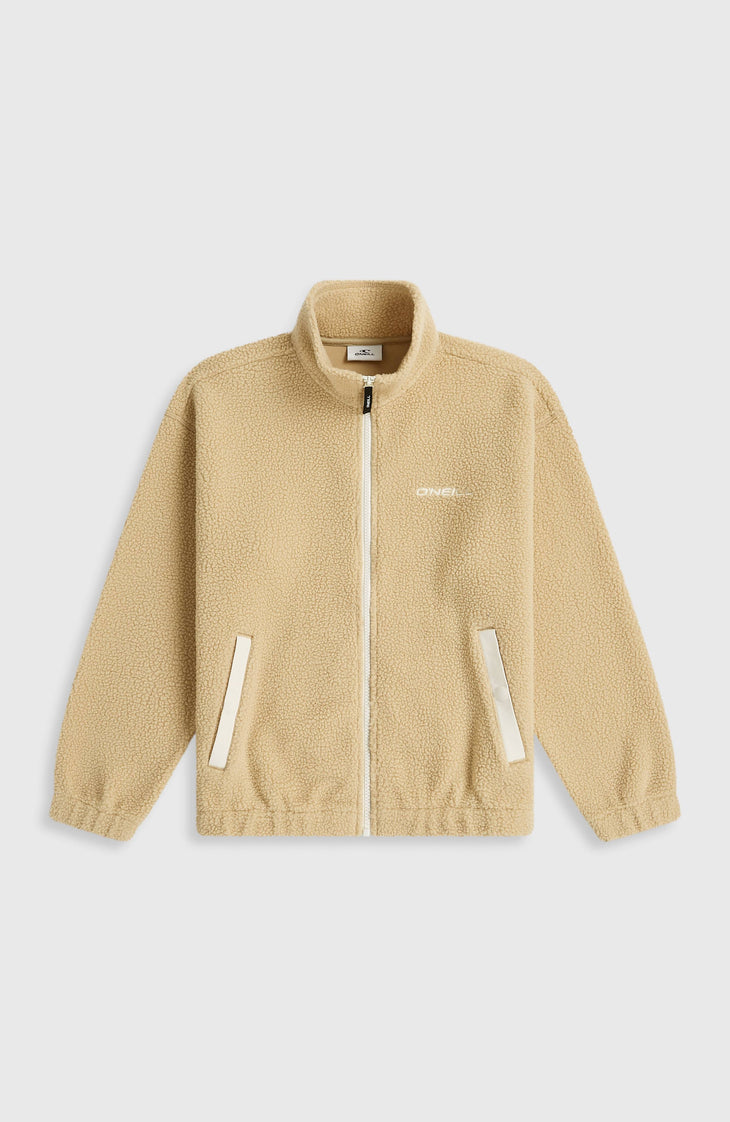 Polaire à poils longs et zip intégral | Olive Blush