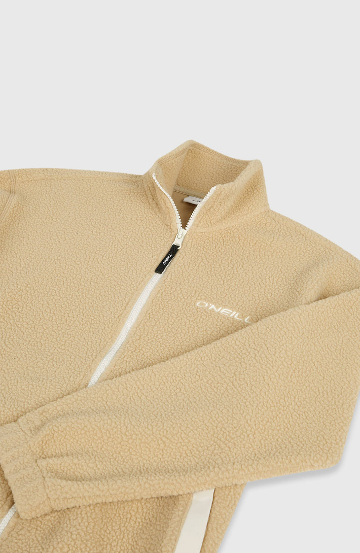 Polaire à poils longs et zip intégral | Olive Blush