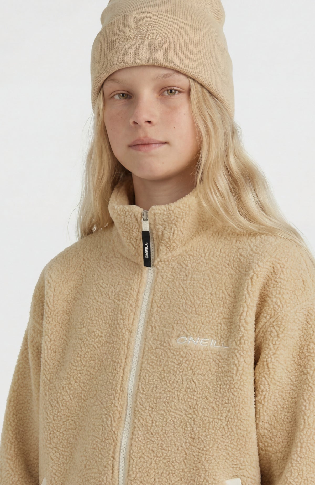 Polaire à poils longs et zip intégral | Olive Blush