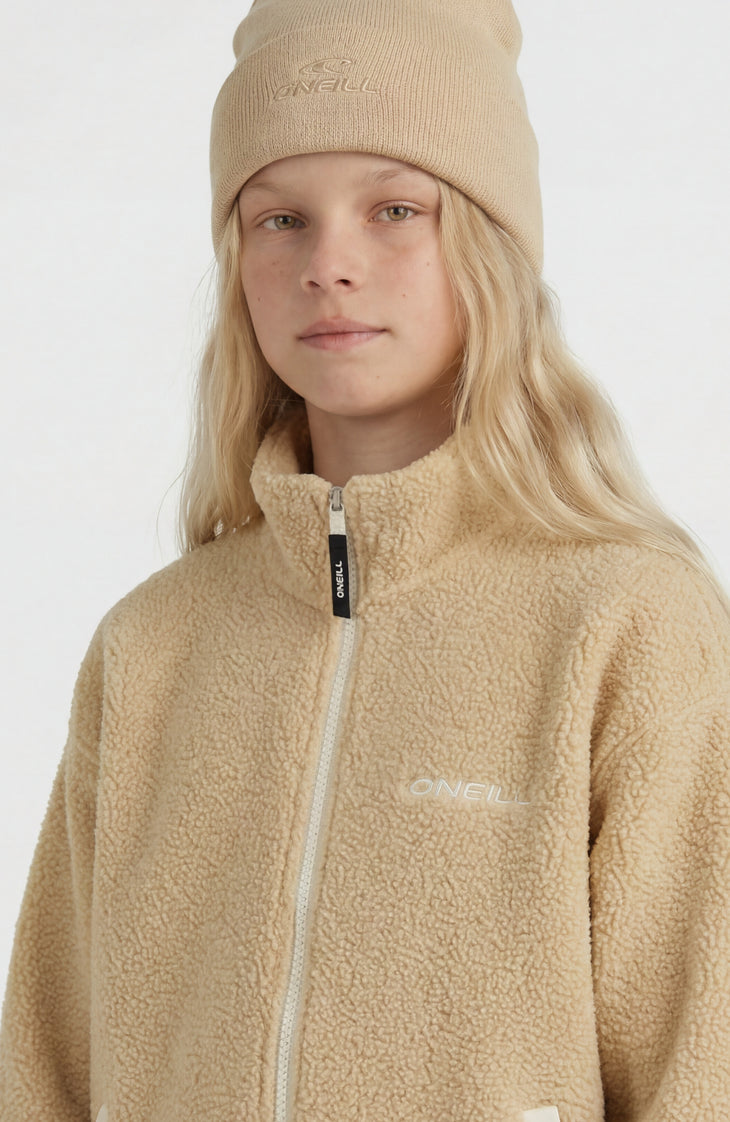 Polaire à poils longs et zip intégral | Olive Blush