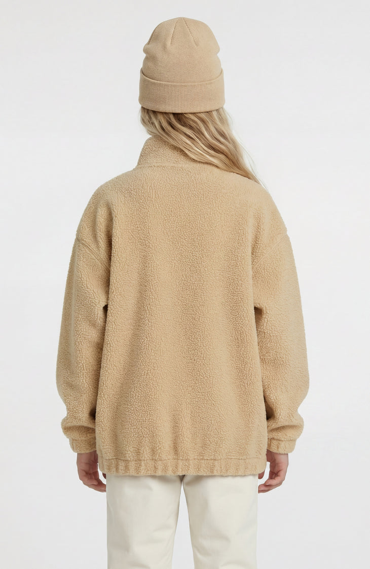 Polaire à poils longs et zip intégral | Olive Blush