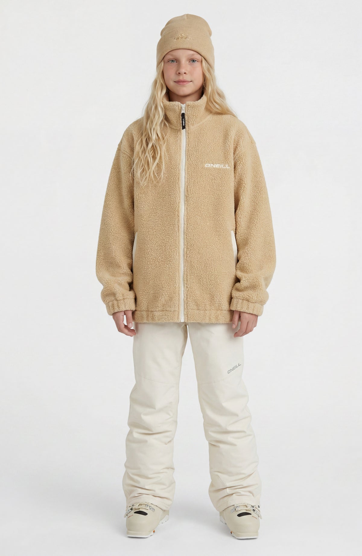 Polaire à poils longs et zip intégral | Olive Blush