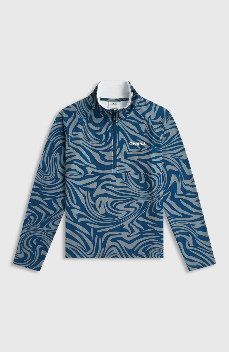 Polaire à col demi-zip FWC'Cruz Printed | Blue Swirl Zebra
