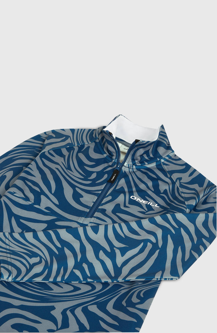 Polaire à col demi-zip FWC'Cruz Printed | Blue Swirl Zebra