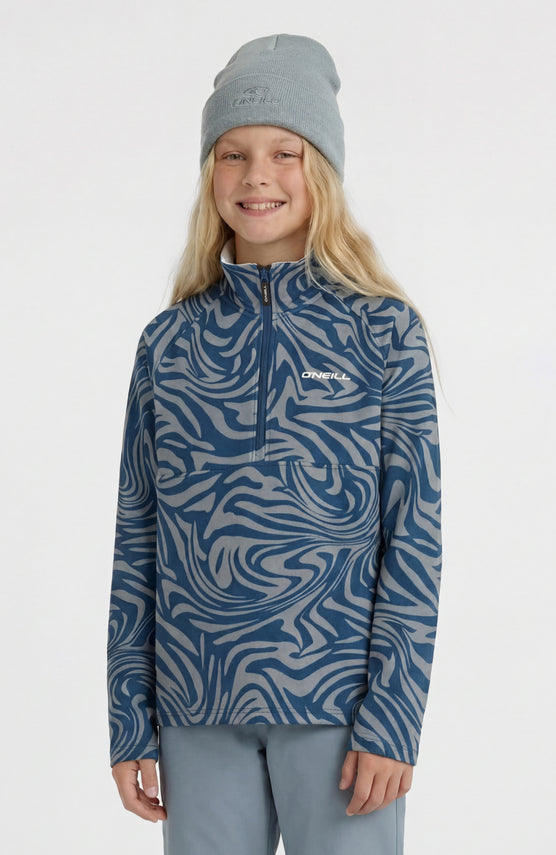 Polaire à col demi-zip FWC'Cruz Printed | Blue Swirl Zebra