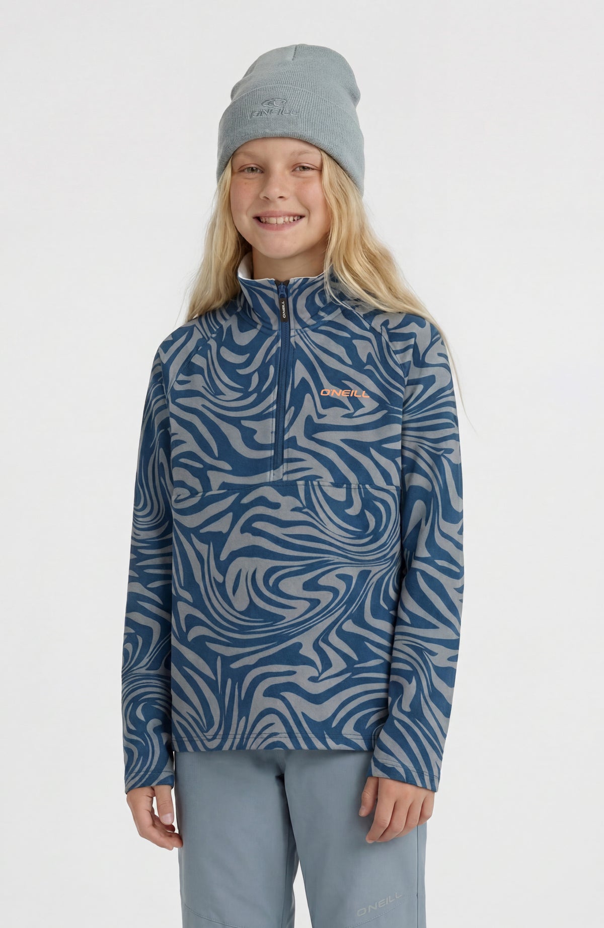 Polaire à col demi-zip FWC'Cruz Printed | Blue Swirl Zebra
