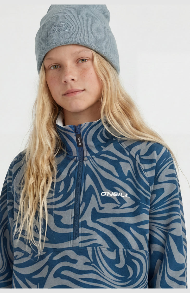 Polaire à col demi-zip FWC'Cruz Printed | Blue Swirl Zebra