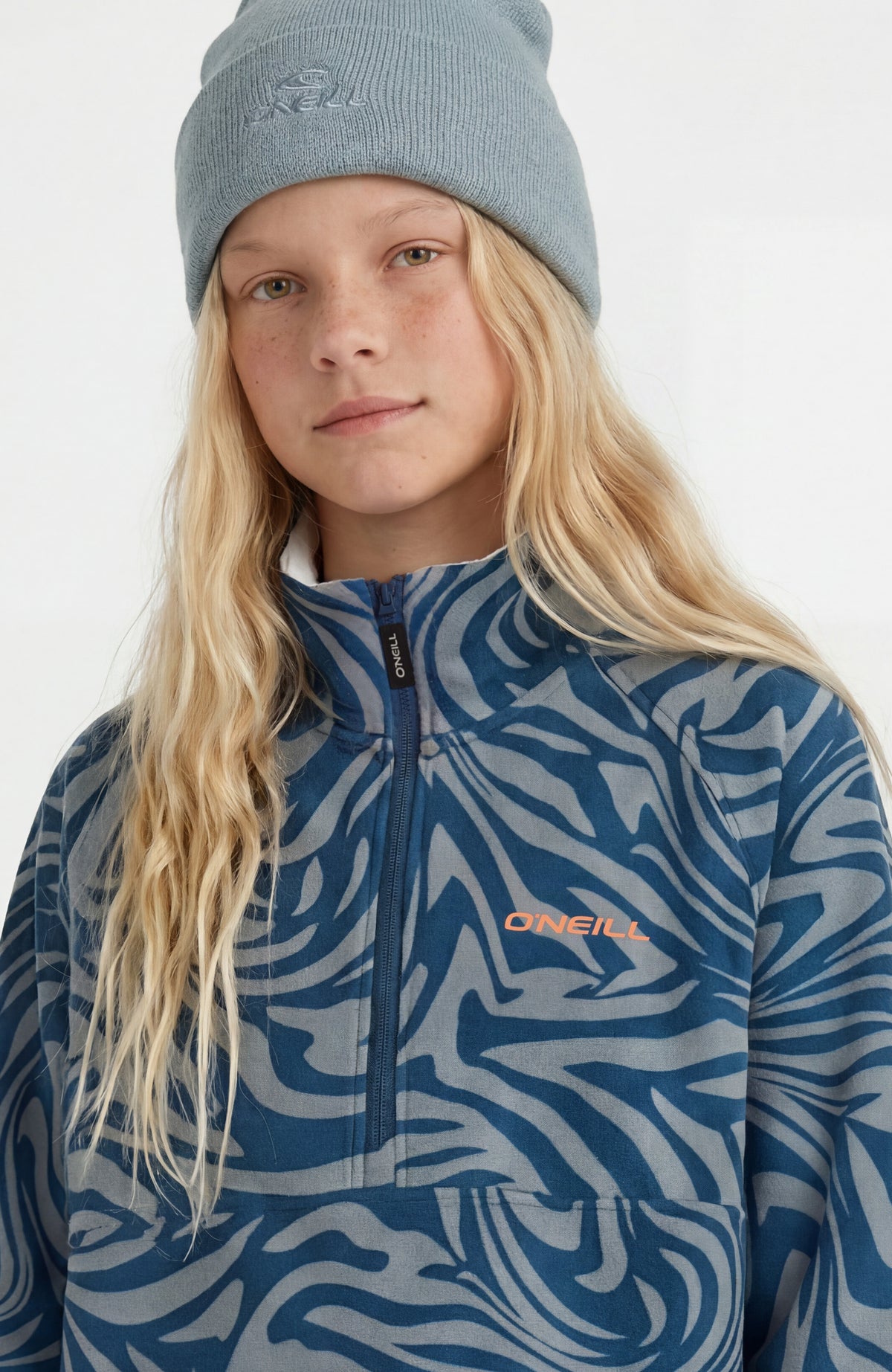 Polaire à col demi-zip FWC'Cruz Printed | Blue Swirl Zebra