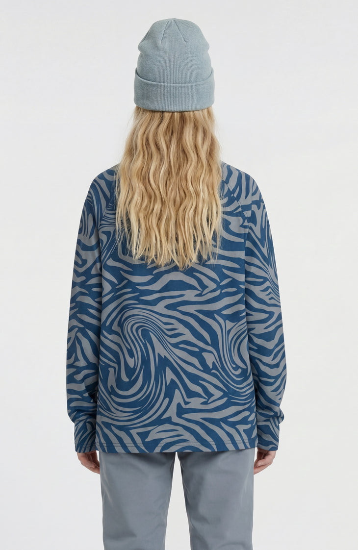 Polaire à col demi-zip FWC'Cruz Printed | Blue Swirl Zebra