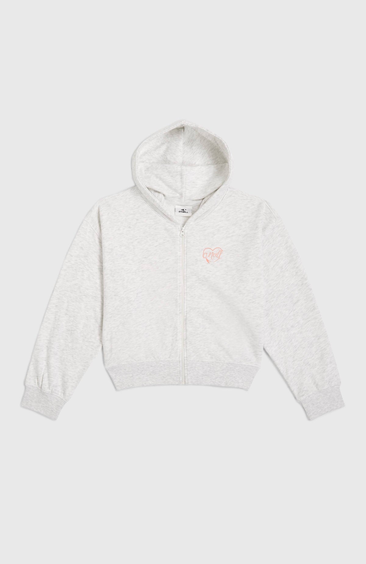 Sweat à capuche et zip intégral Script | White Melange