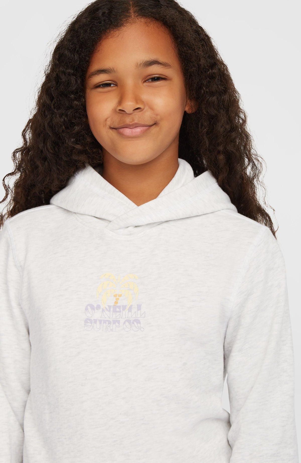 Sweat à capuche Back Print | White Melange