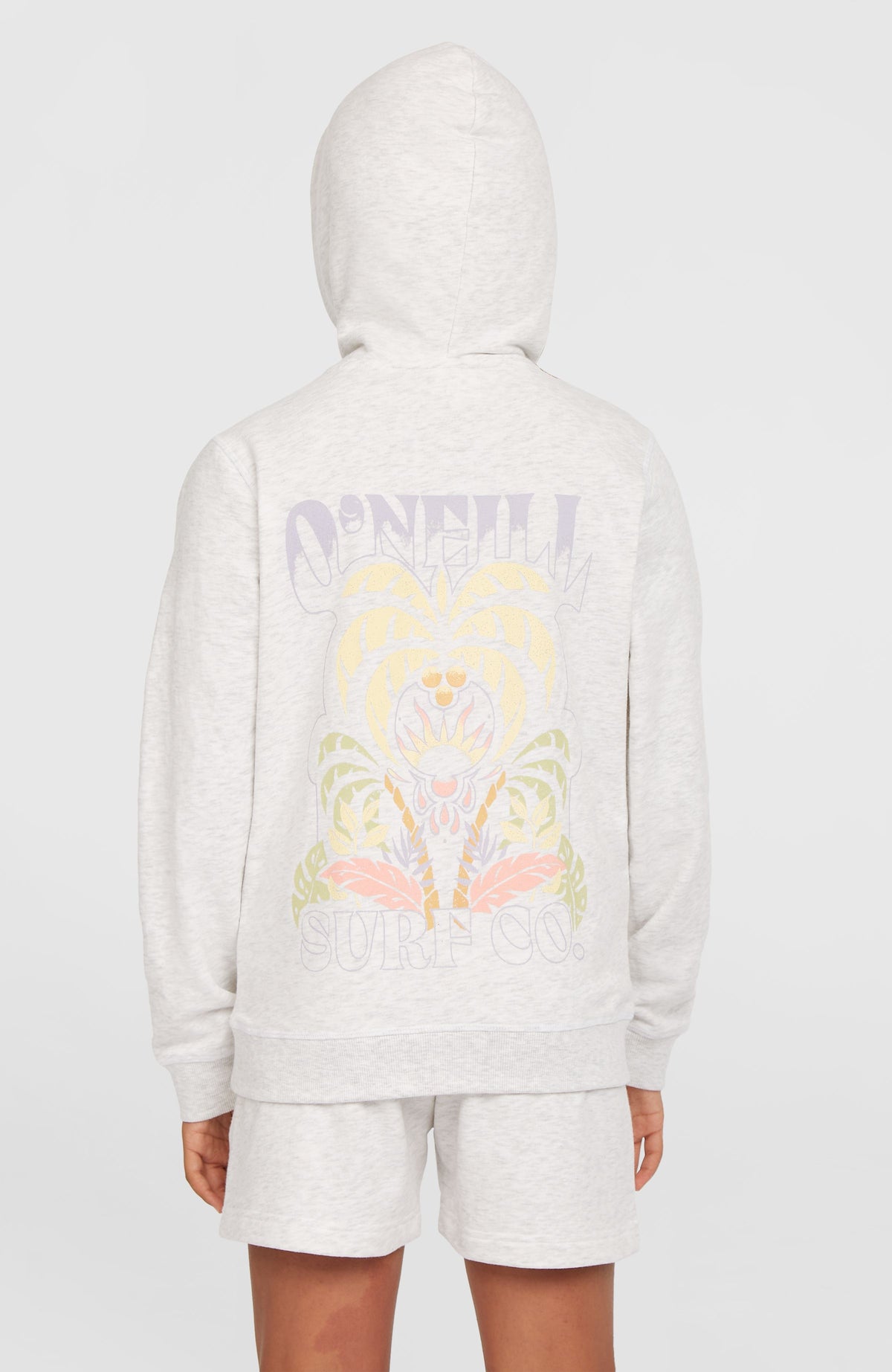 Sweat à capuche Back Print | White Melange