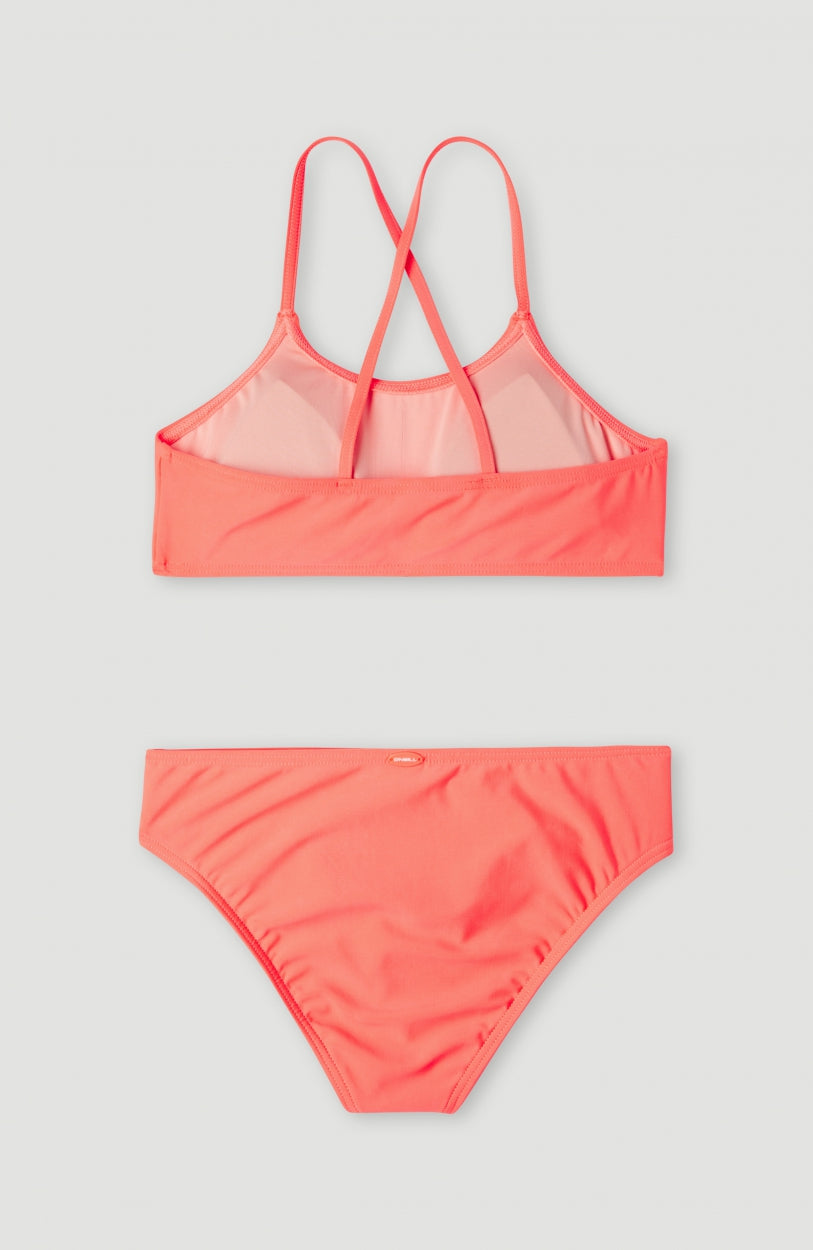 Ensemble bikini brassière Essentials | Neon Coral