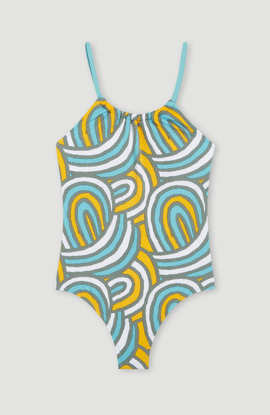 Maillot une pièce Mix and Match Cali | Blue Rainbow Stripe
