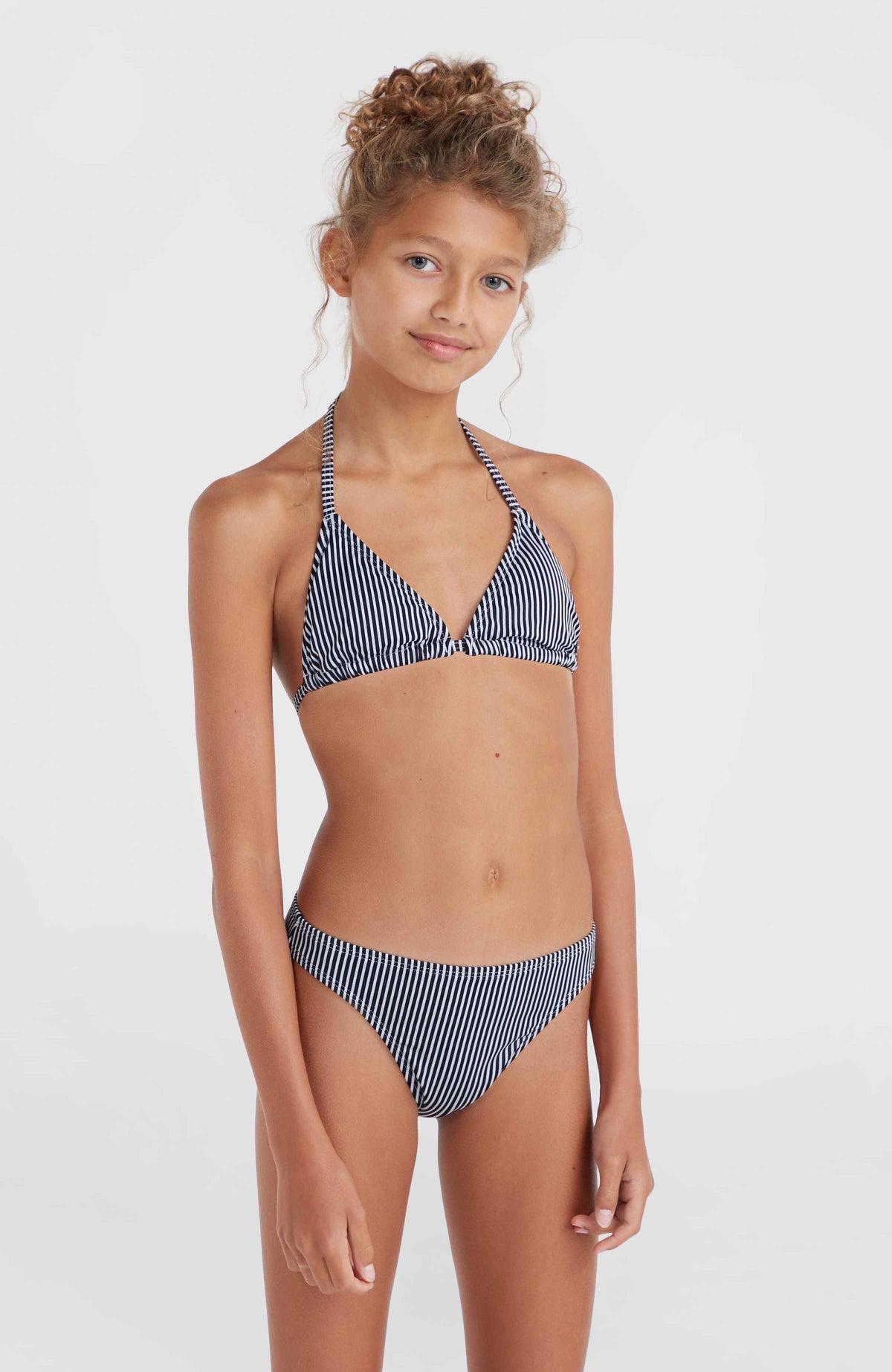Ensemble de bikinis triangle Essentials | Black Simple Stripe