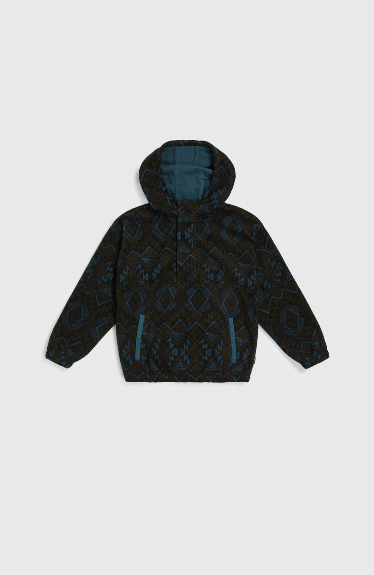 Sweat à capuche et col demi-zip Superfleece | Black Retro Ikat Sweat à capuche et col demi-zip Superfleece | Black Retro Ikat