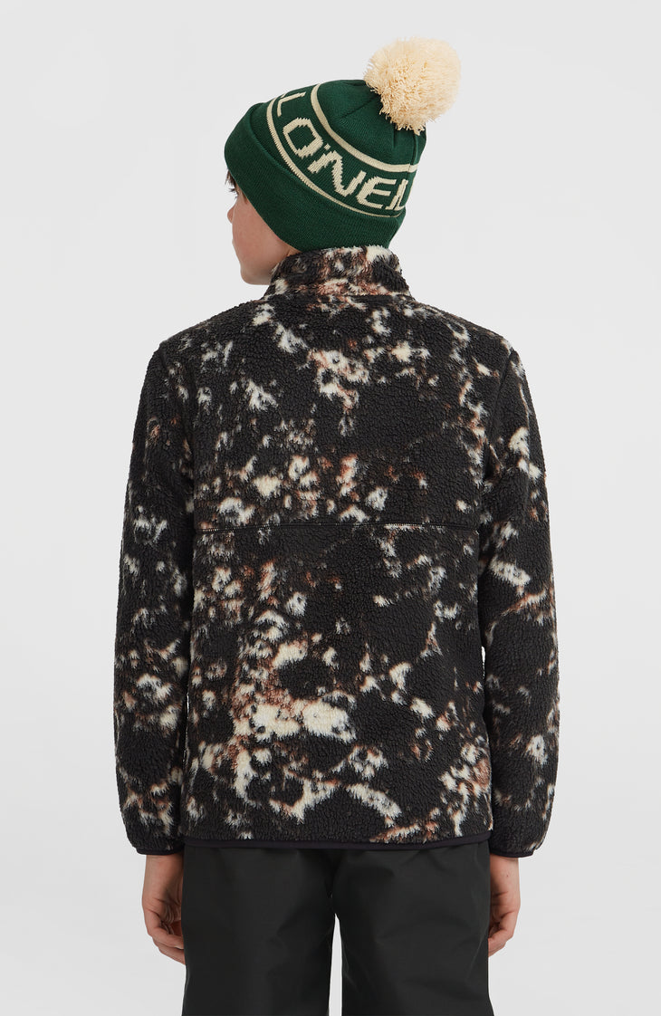 Polaire à poils longs et zip intégral | Black/Beige Quarry