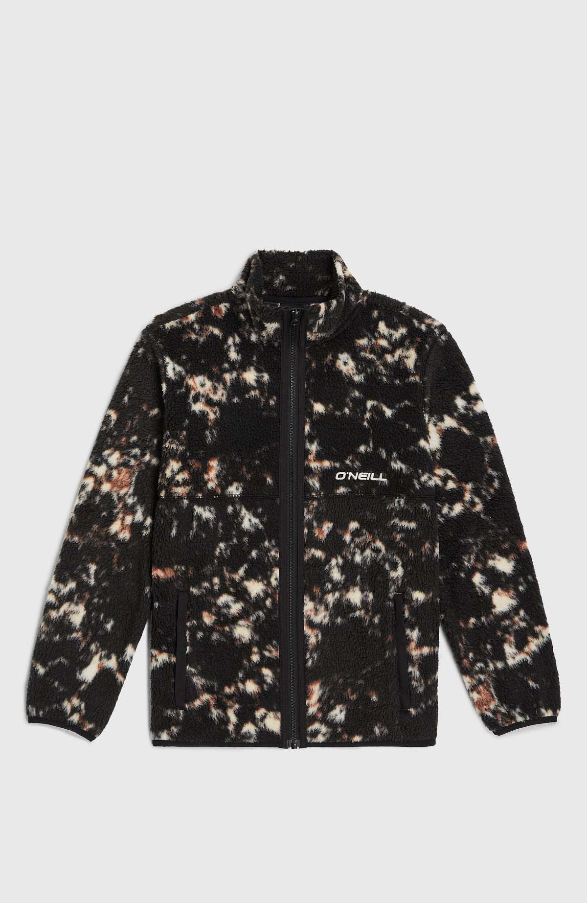 Polaire à poils longs et zip intégral | Black/Beige Quarry