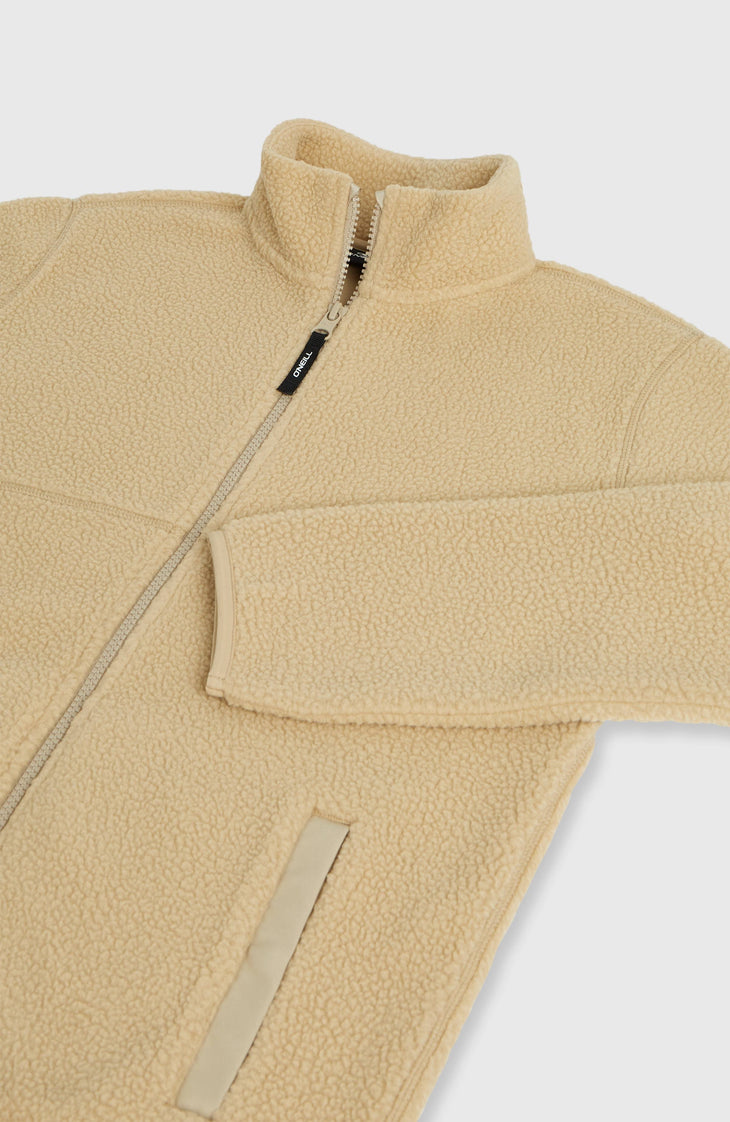 Polaire à poils longs et zip intégral | Olive Blush