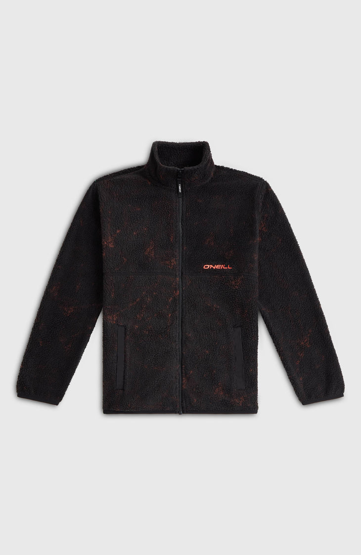 Polaire à poils longs et zip intégral | Black Basalt