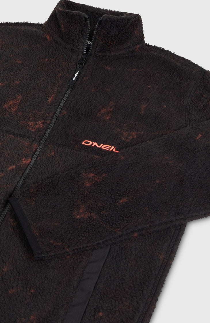 Polaire à poils longs et zip intégral | Black Basalt