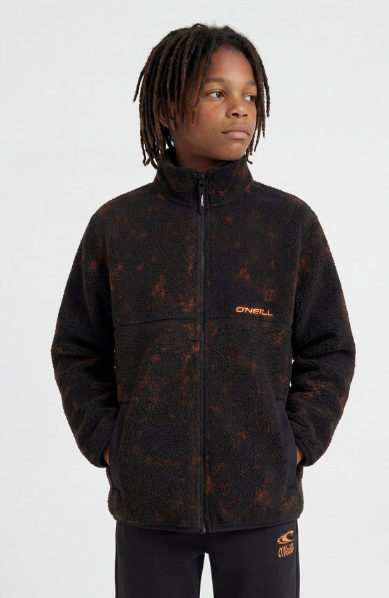 Polaire à poils longs et zip intégral | Black Basalt