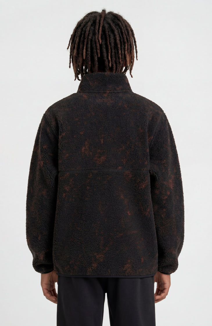 Polaire à poils longs et zip intégral | Black Basalt