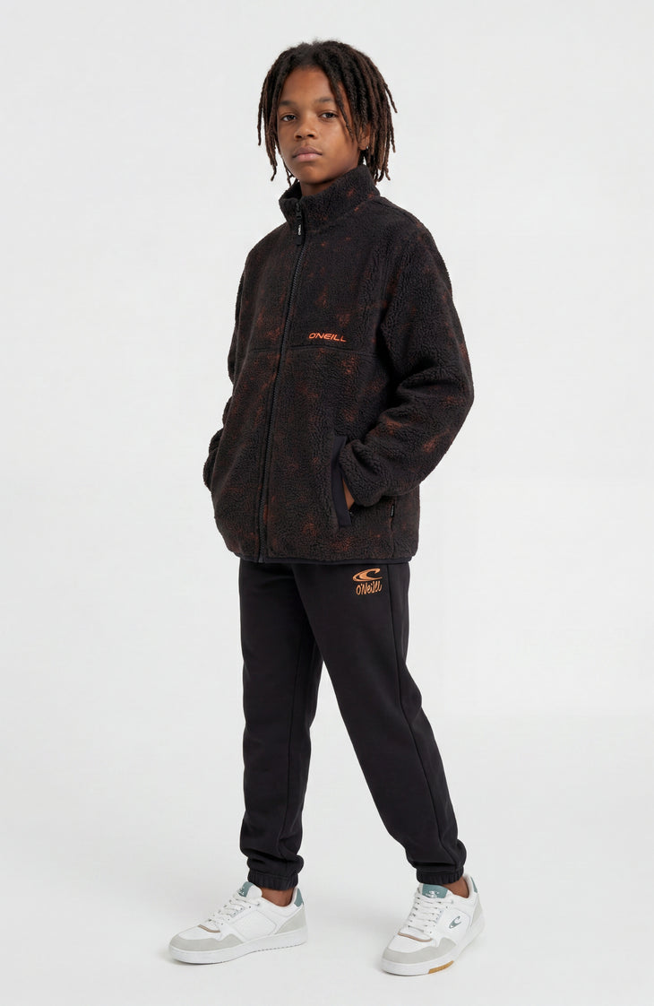 Polaire à poils longs et zip intégral | Black Basalt