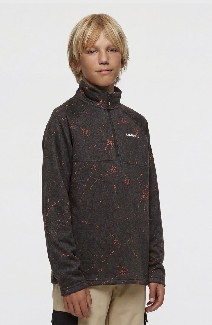 Polaire FWC'Cruz Printed Half-Zip | Black Basalt