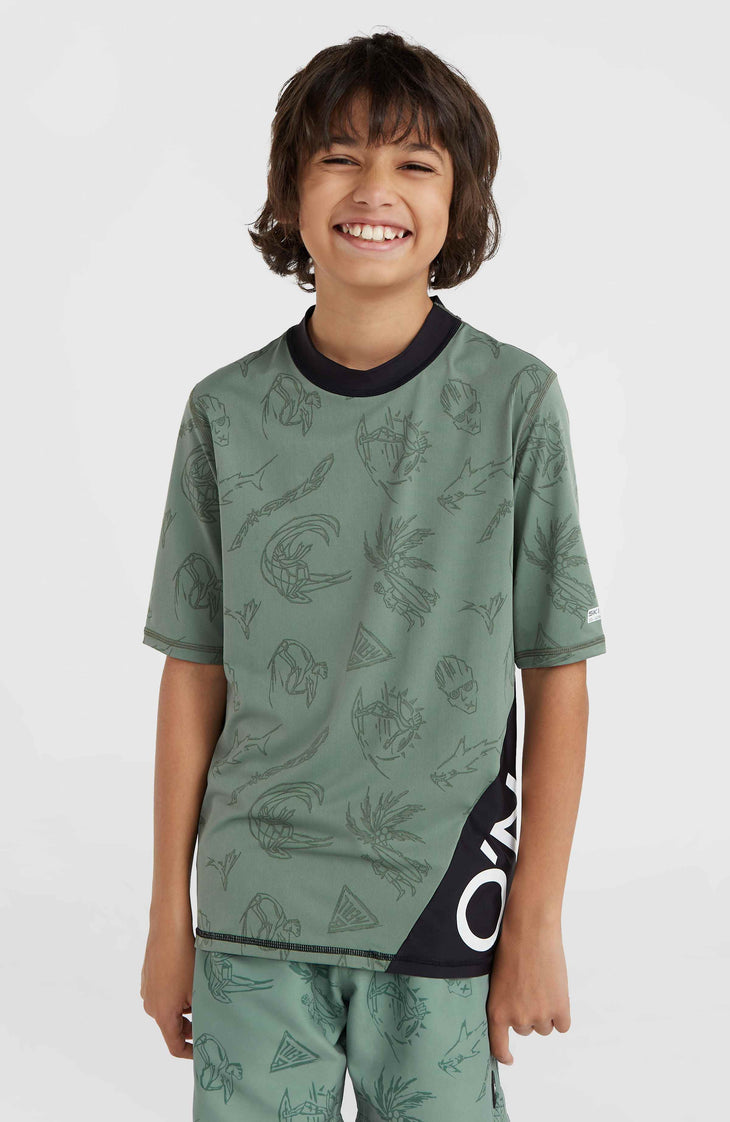 Lycra à manches courtes Mix and Match Crazy | Green Vintage Surfer