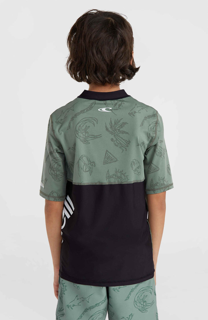 Lycra à manches courtes Mix and Match Crazy | Green Vintage Surfer