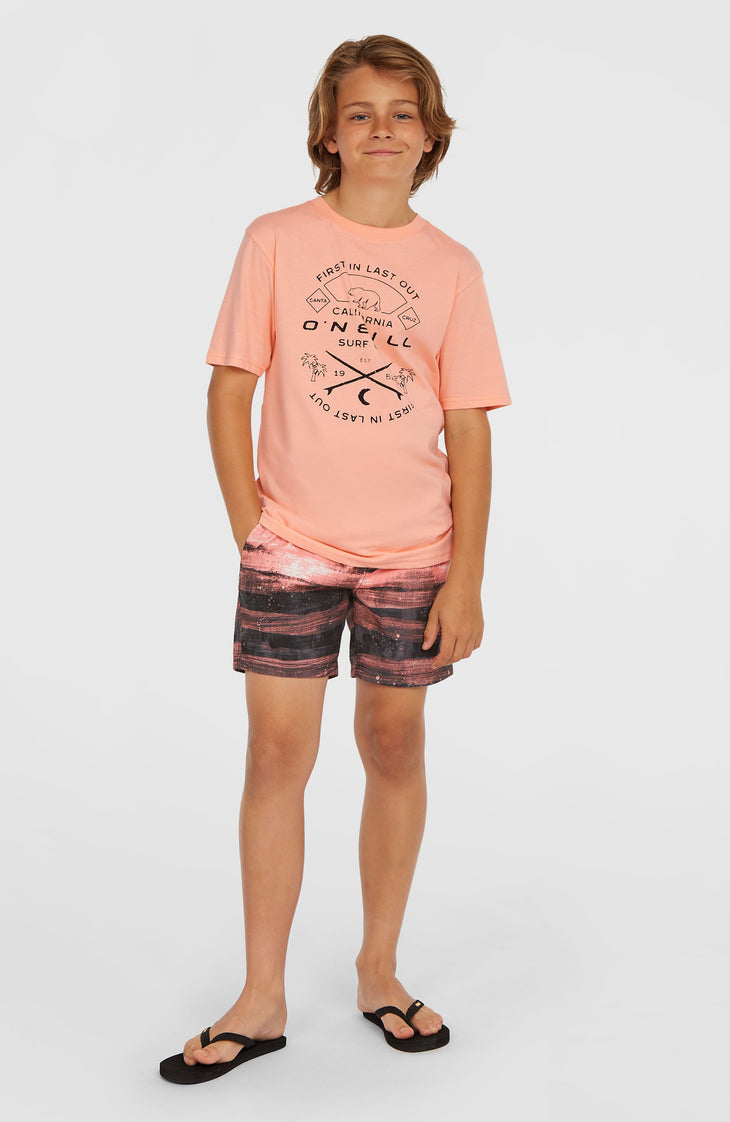 Short de bain Cali Gradient 14'' | Coral Melted Texture