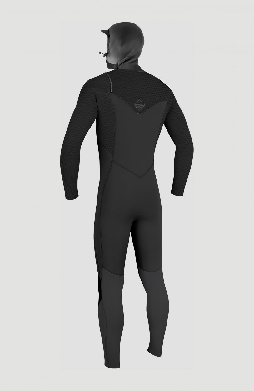 Hyperfreak Plus 5/4mm Chest Zip Full Wetsuit w/Hood | BLACK/BLACK