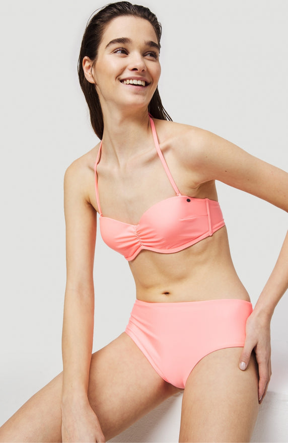 Ensemble de bikinis Knot Bandeau Matira | Yellow Animal Blur Ensemble de bikinis Knot Bandeau Matira | Yellow Animal Blur